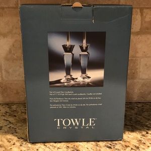 Gorgeous pair of Vintage Towle 24% Crystal Titan Candlesticks. 11 3/4" Tall